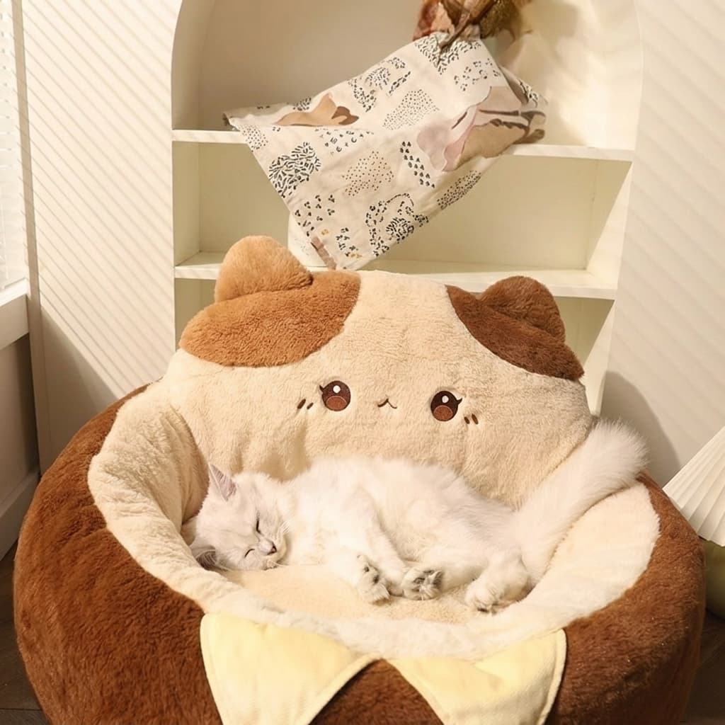 The Velvet Serenity Cocoon Bed for Discerning Felines. view 1