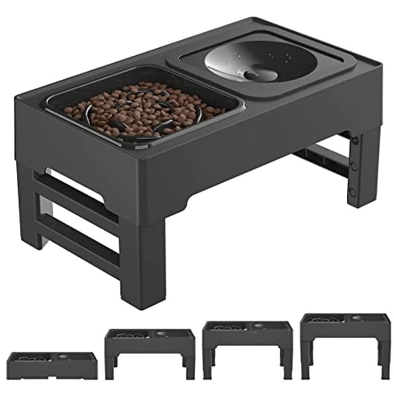 Elevated Dog Bowl Adjustable Raised view 1