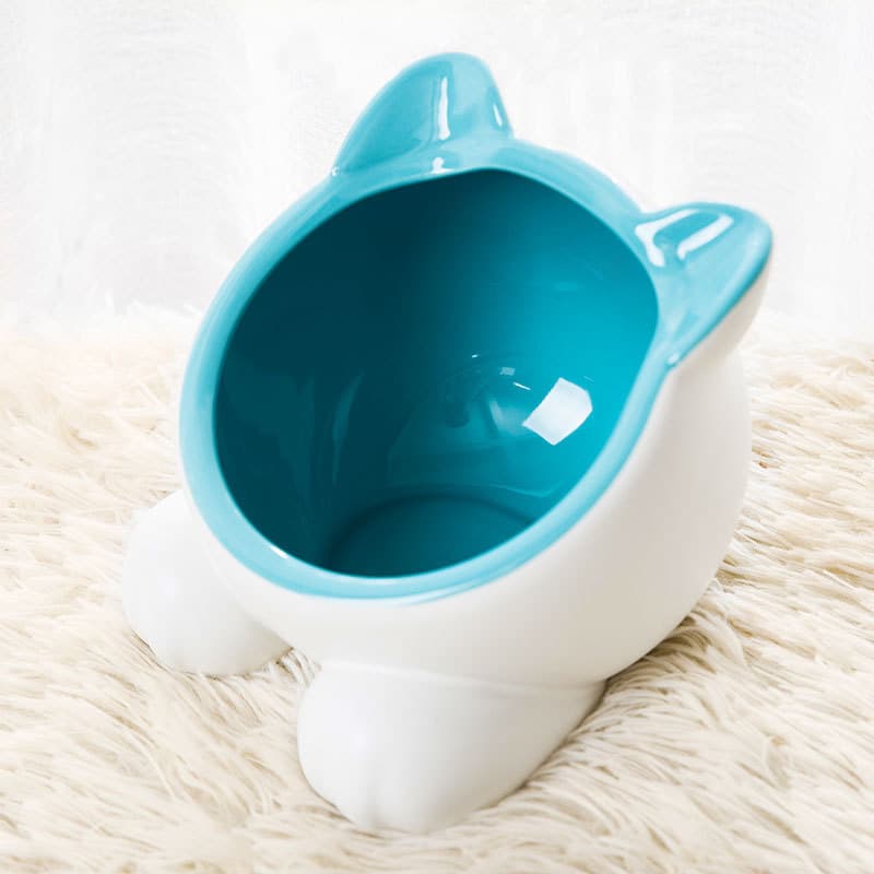 Cat Bowl Dog Drinking view 1