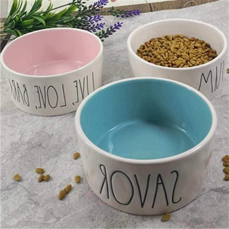 Ceramic Bowl Dog Dogcat Water view 1