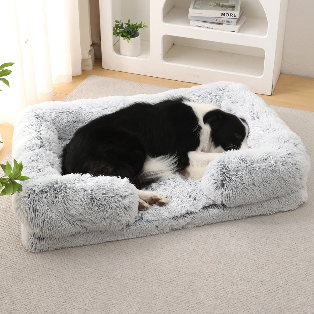 Plush Round Bed Dog Winter view 1