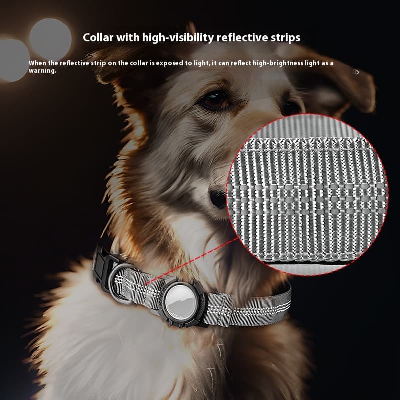 Airtag Dog Collar Reflective Waterproof view 1